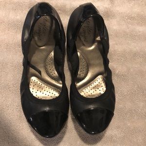 dex flex black ballet flats sz 6